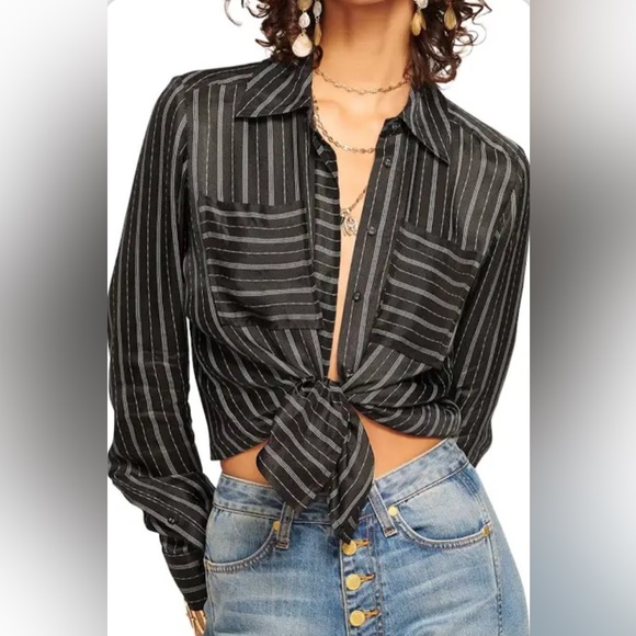 Ramy Brook Jamie Satin Striped Twill Blouse
$395, NWT, M - Picture 2 of 6